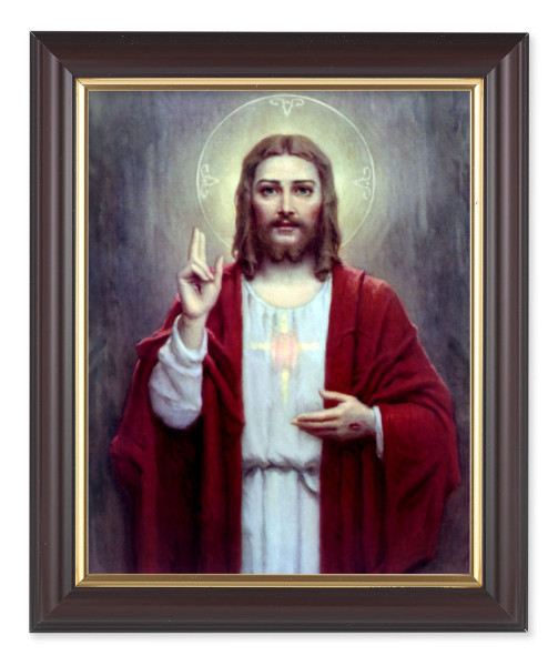 Sacred Heart of Jesus 8x10 Framed Print Under Glass - #133 Frame