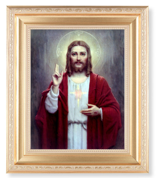 Sacred Heart of Jesus 8x10 Framed Print Under Glass - #138 Frame