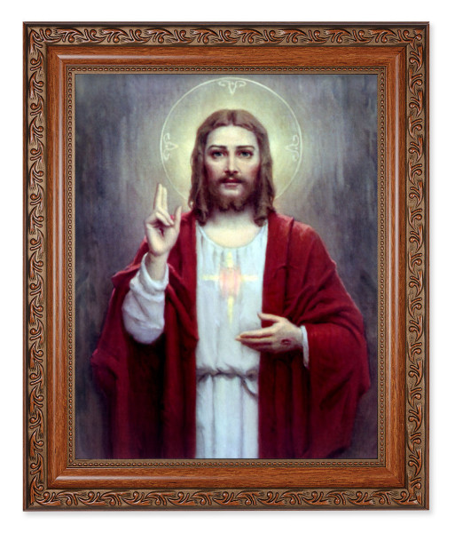 Sacred Heart of Jesus 8x10 Framed Print Under Glass - #161 Frame