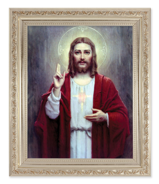 Sacred Heart of Jesus 8x10 Framed Print Under Glass - #164 Frame