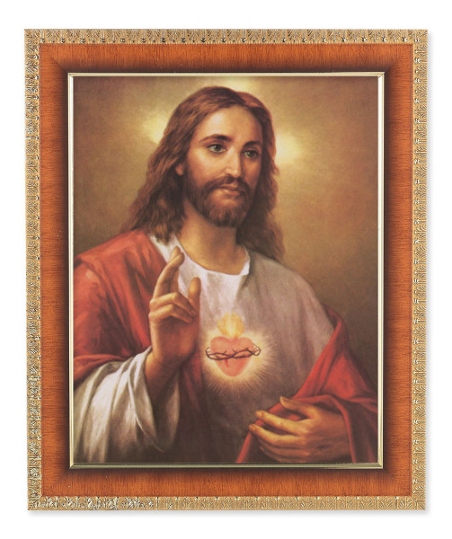 Sacred Heart of Jesus 8x10 Framed Print Under Glass - #122 Frame