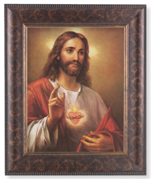 Sacred Heart of Jesus 8x10 Framed Print Under Glass - #124 Frame