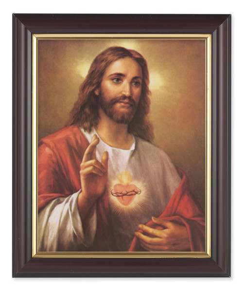 Sacred Heart of Jesus 8x10 Framed Print Under Glass - #133 Frame