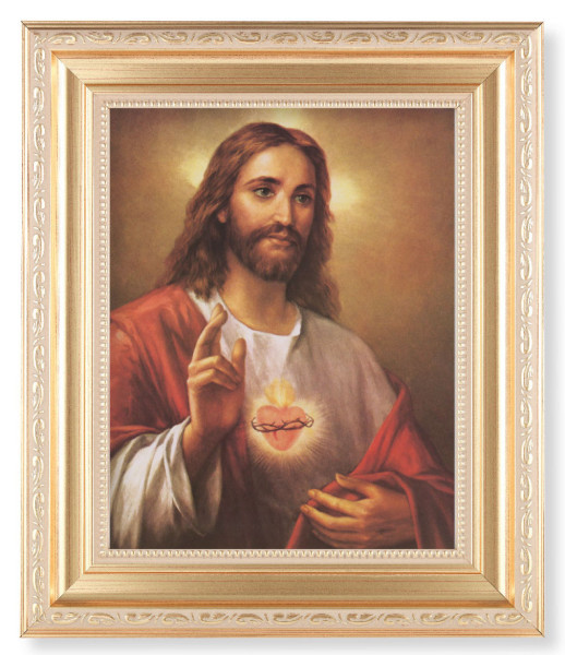 Sacred Heart of Jesus 8x10 Framed Print Under Glass - #138 Frame