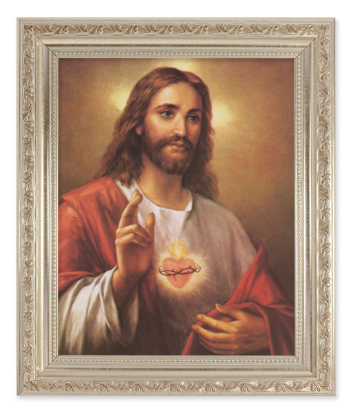 Sacred Heart of Jesus 8x10 Framed Print Under Glass - #164 Frame