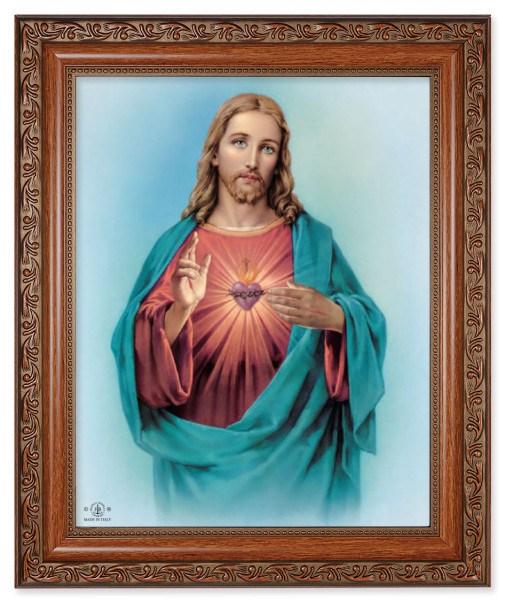 Sacred Heart of Jesus 8x10 Framed Print Under Glass - #161 Frame