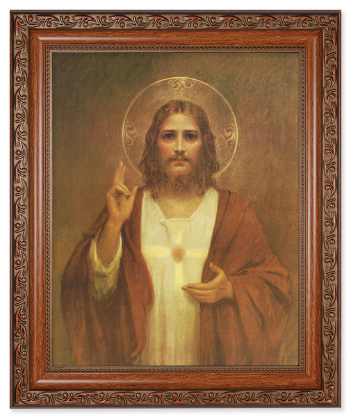 Sacred Heart of Jesus 8x10 Framed Print Under Glass - #161 Frame