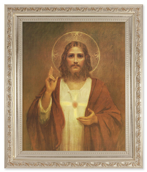 Sacred Heart of Jesus 8x10 Framed Print Under Glass - #164 Frame