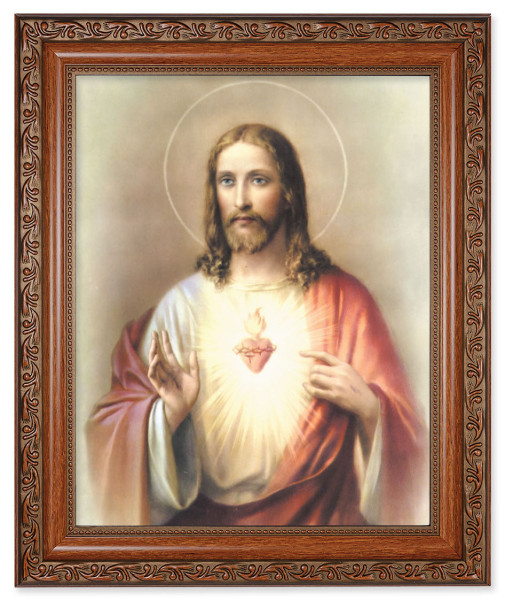 Sacred Heart of Jesus 8x10 Framed Print Under Glass - #161 Frame