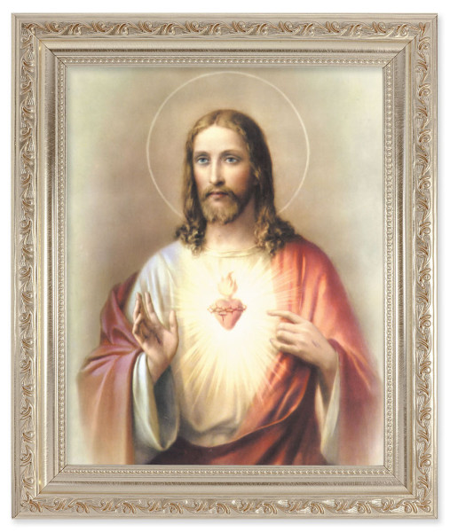 Sacred Heart of Jesus 8x10 Framed Print Under Glass - #164 Frame