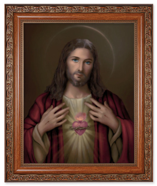 Sacred Heart of Jesus 8x10 Framed Print Under Glass - #161 Frame