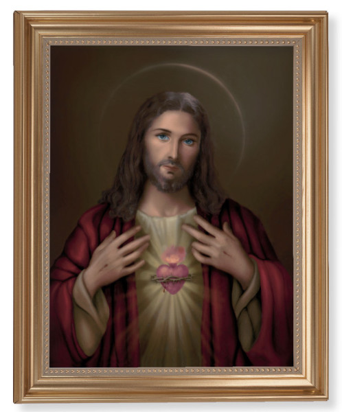 Sacred Heart of Jesus by Simeone 11x14 Framed Print Artboard - #129 Frame