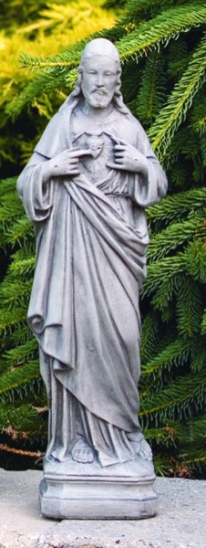 Sacred Heart of Jesus Statue 16.75 Inches - Old Stone Finish
