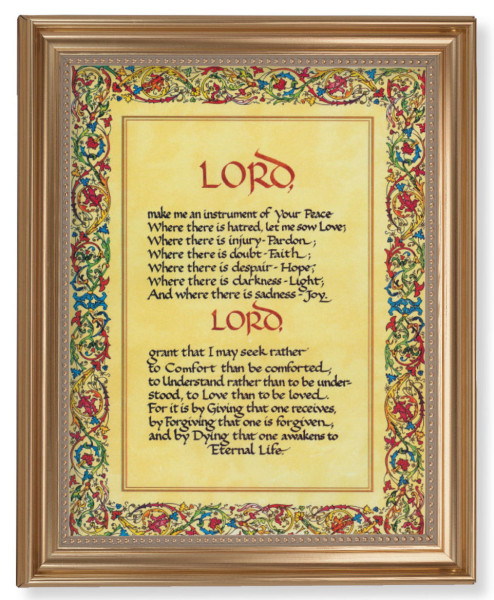 Saint Francis Peace Prayer 11x14 Framed Print Artboard - #129 Frame