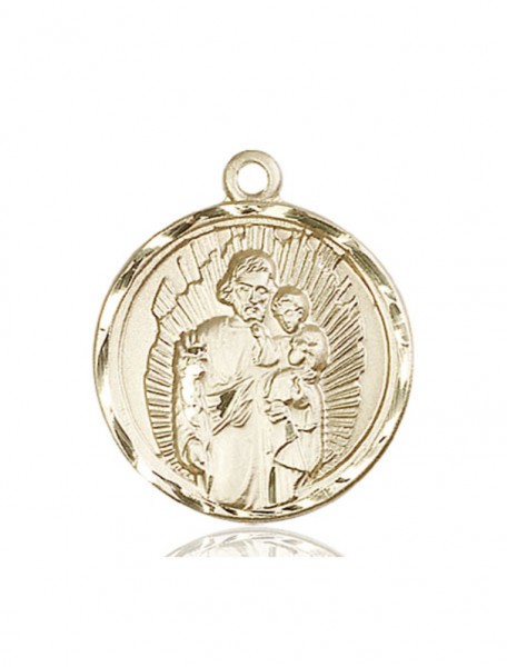 Rays of Light Saint Joseph Pendant - 14K Solid Gold