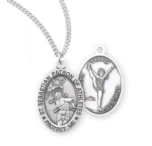 Saint Sebastian Cheerleading Athlete Medal - Sterling Silver