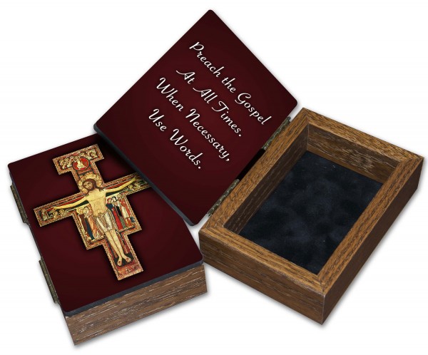 San Damiano Cross Keepsake Box - Brown
