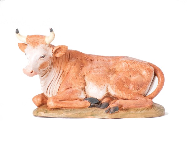 Seated Ox Nativity Statue - 12&quot; scale - Multi-Color