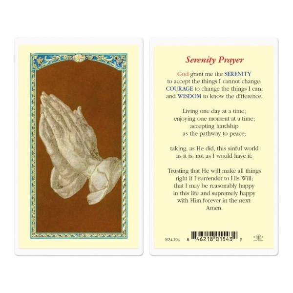 Serenity Laminated Prayer Card - 1 Prayer Card .99 each