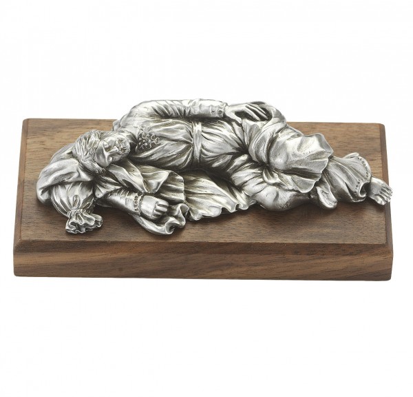 Sleeping Saint Joseph Pewter Statue 4 Inch - Pewter