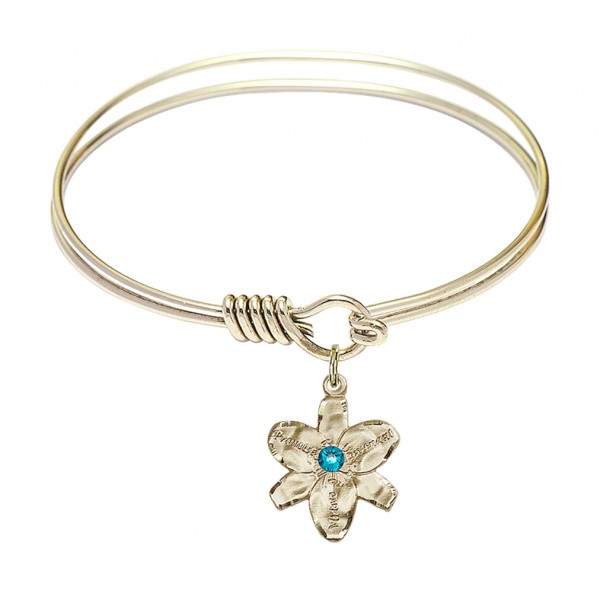 Smooth Bangle Bracelet with a Chastity Charm - Zircon