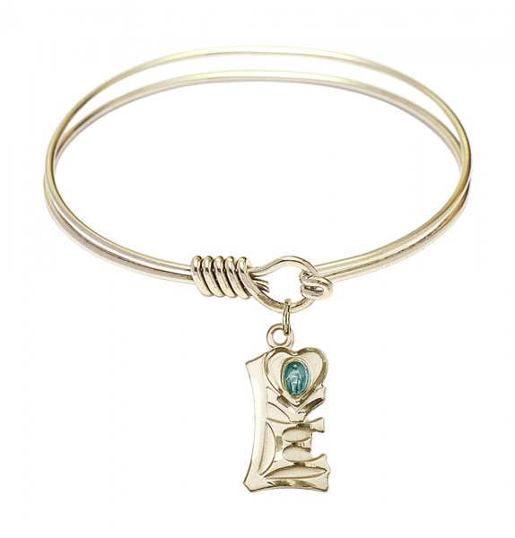 Smooth Bangle Bracelet with a Miraculous Charm - Gold