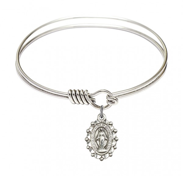 Smooth Bangle Bracelet with a Miraculous Charm - Silver