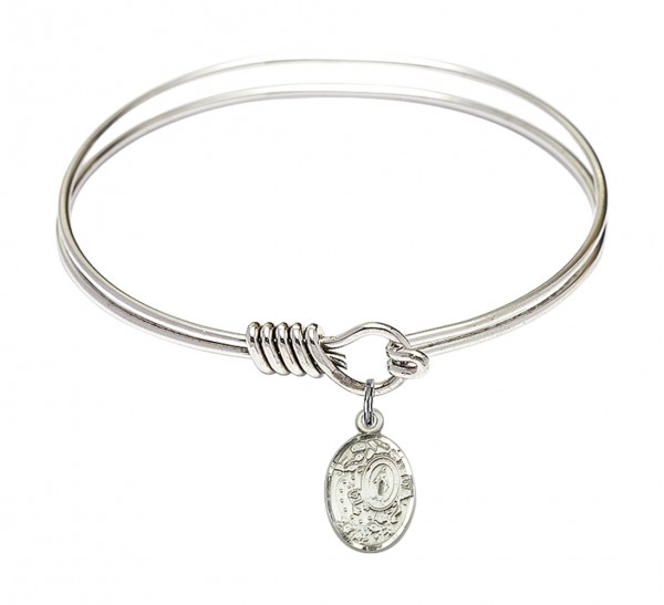 Smooth Bangle Bracelet with a Miraculous Charm - Silver