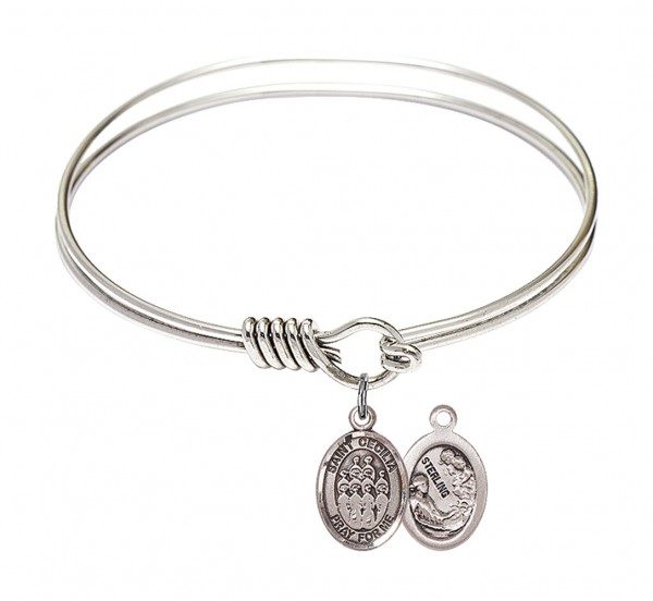 Smooth Bangle Bracelet with a Saint Cecilia Choir Charm - Silver