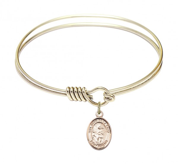 Smooth Bangle Bracelet with a San Juan de la Cruz Charm - Gold