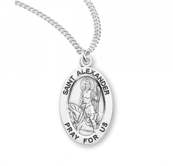 St. Alexander Oval Medal - Sterling Silver