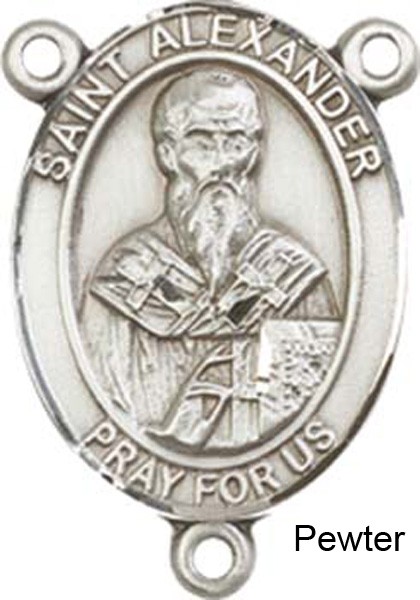 St. Alexander Sauli Rosary Centerpiece Sterling Silver or Pewter - Pewter