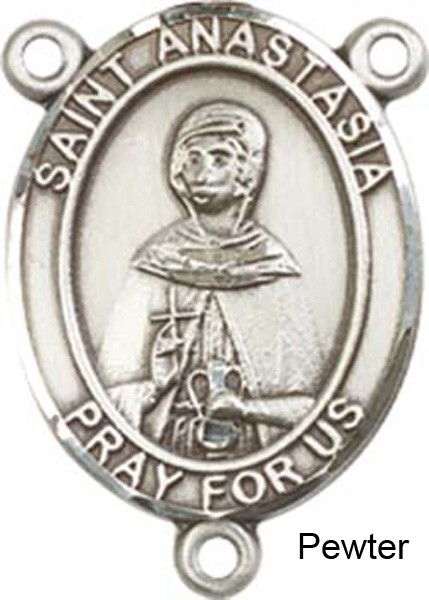 St. Anastasia Rosary Centerpiece Sterling Silver or Pewter - Pewter