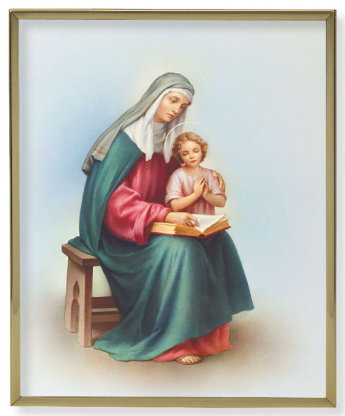 St. Anne 8x10 Gold Trim Plaque - Full Color