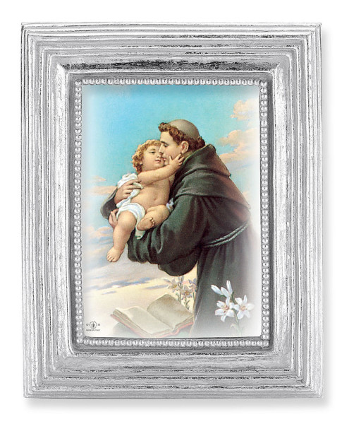 St. Anthony 2.5x3.5 Print Under Glass - Silver