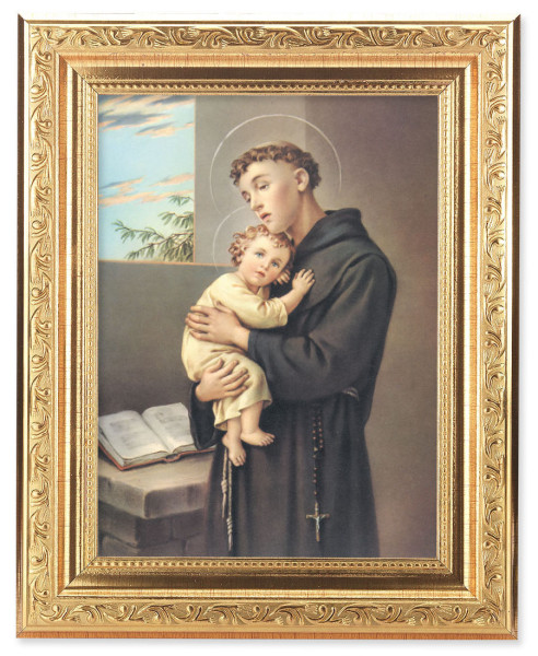St. Anthony with Jesus 6x8 Print Under Glass - #162 Frame