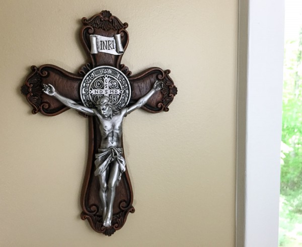 St. Benedict Ornate Wall Crucifix  - Multi-Color