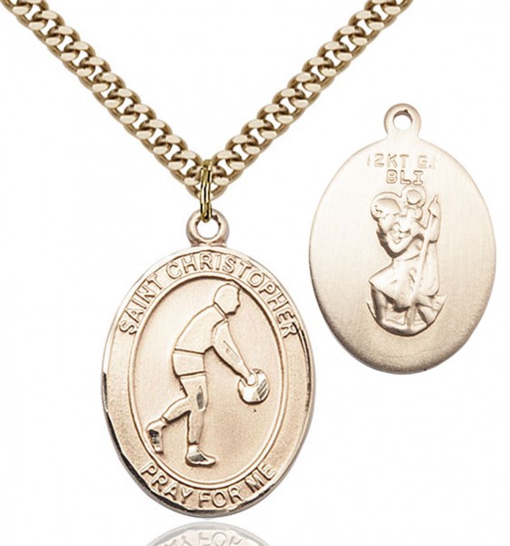 St. Christopher Basketball Medal - 14KT Gold Filled