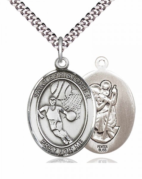 St. Christopher Basketball Medal - Pewter