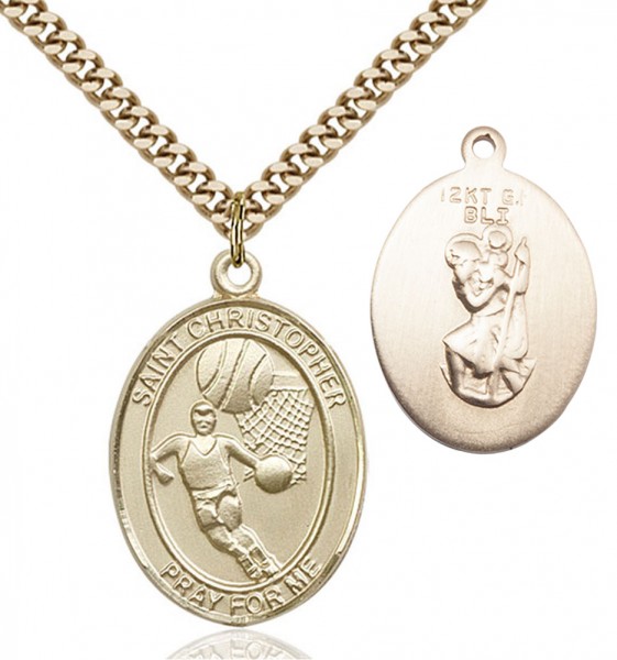 St. Christopher Basketball Medal - 14KT Gold Filled