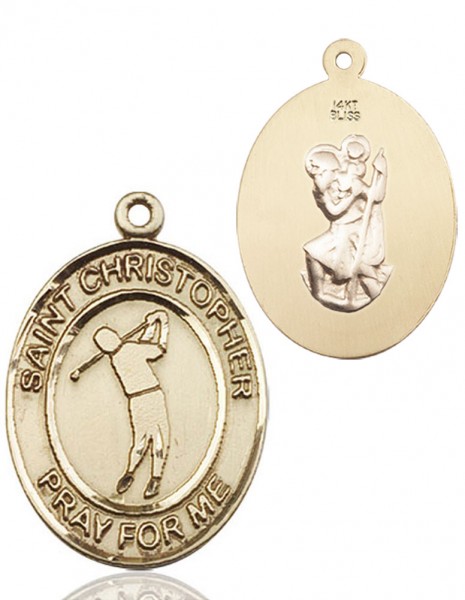 St. Christopher Golf Medal - 14K Solid Gold