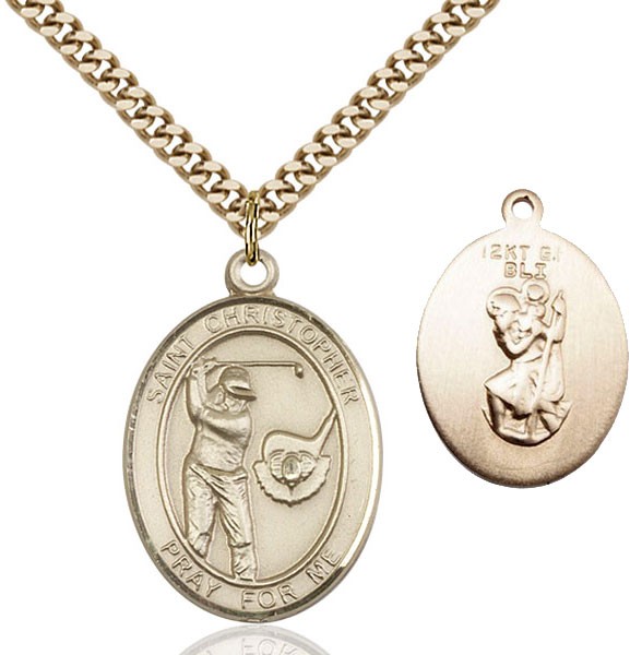 St. Christopher Golf Medal - 14KT Gold Filled