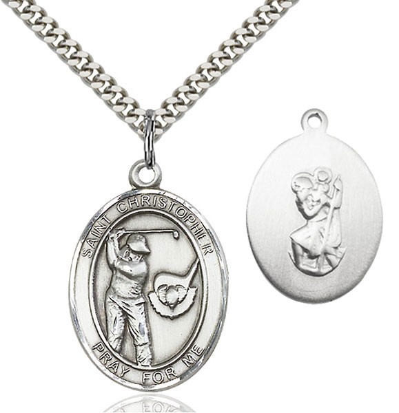 St. Christopher Golf Medal - Sterling Silver