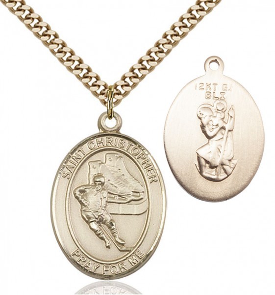 St. Christopher Ice Hockey Medal - 14KT Gold Filled