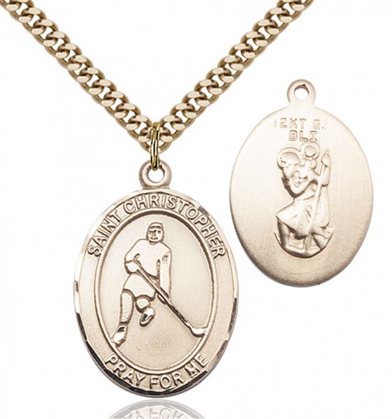 St. Christopher Ice Hockey Medal - 14KT Gold Filled