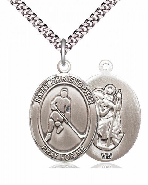 St. Christopher Ice Hockey Medal - Pewter