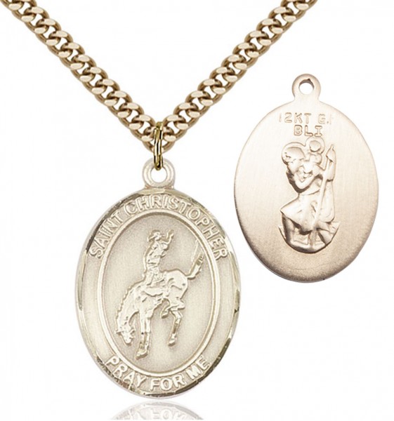 St. Christopher Rodeo Medal - 14KT Gold Filled