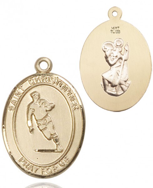 St. Christopher Rugby Medal - 14K Solid Gold
