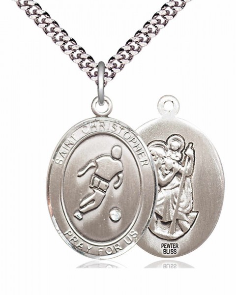 St. Christopher Soccer Medal - Pewter
