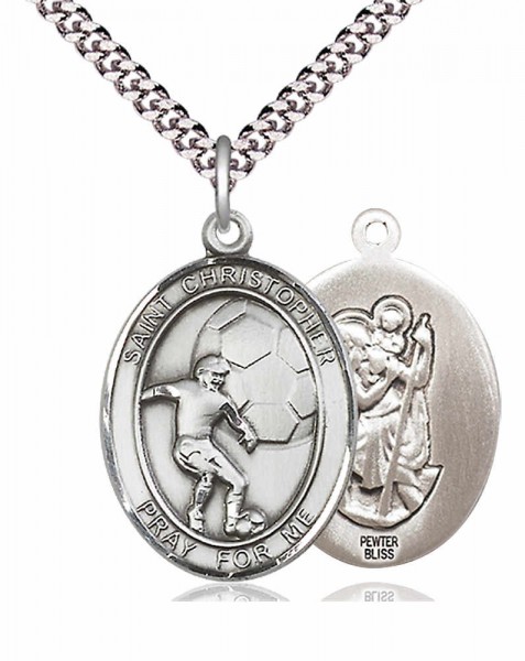 St. Christopher Soccer Medal - Pewter